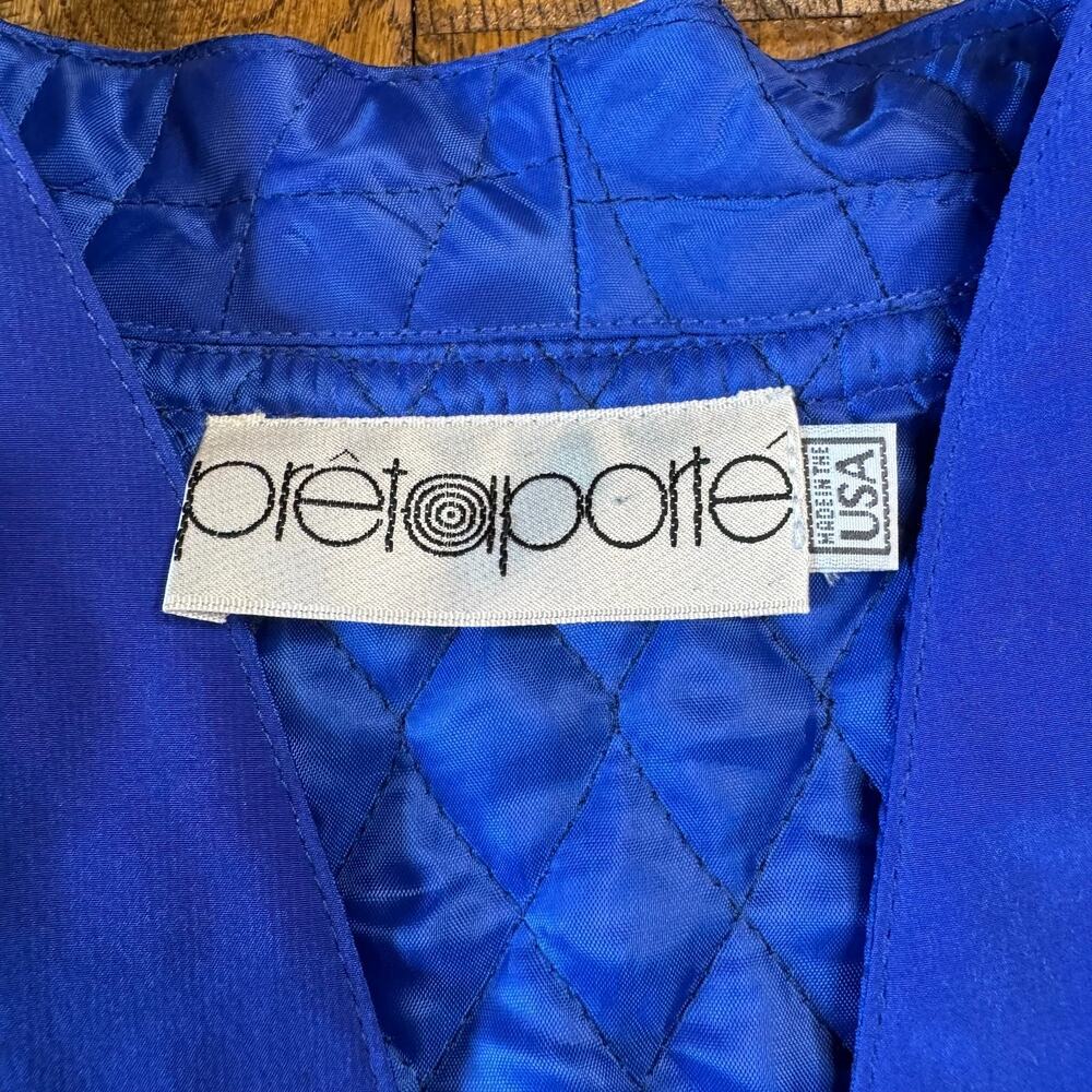 VTG 80s Pret a Porter Crest Baroque Quilted Bomber Jacket Skirt Blouse Sz 14 USA - Picture 14 of 16